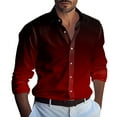 thumbnail image 1 of Mens Dress Shirts Long Sleeve Gradient Print Pattern Button Down Shirt Men Fashion Casual Daily Loose Graphic Tees for Men, 1 of 5