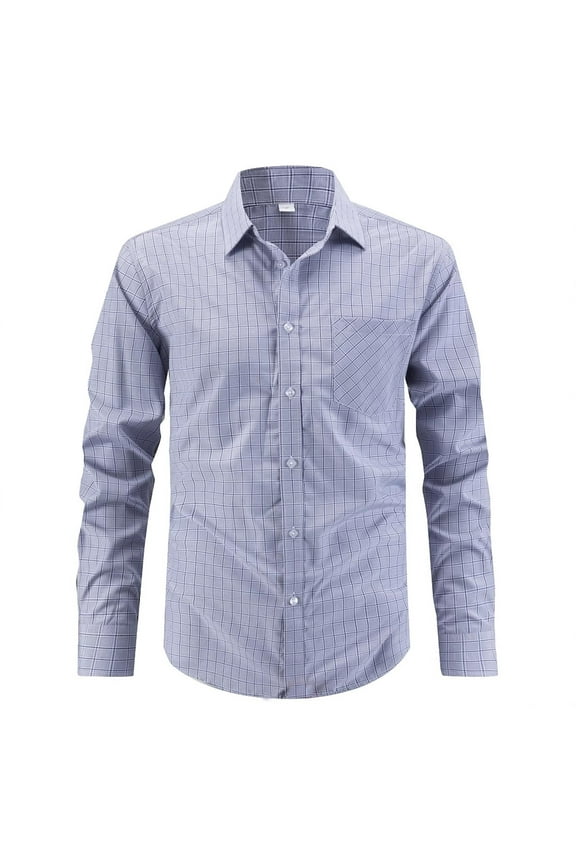 Mens Dress Shirts Long Sleeve Mens Dress Shirts Slim fit Mens Casual Shirts Formal Dress Shirts for Men with Pocket Gray S