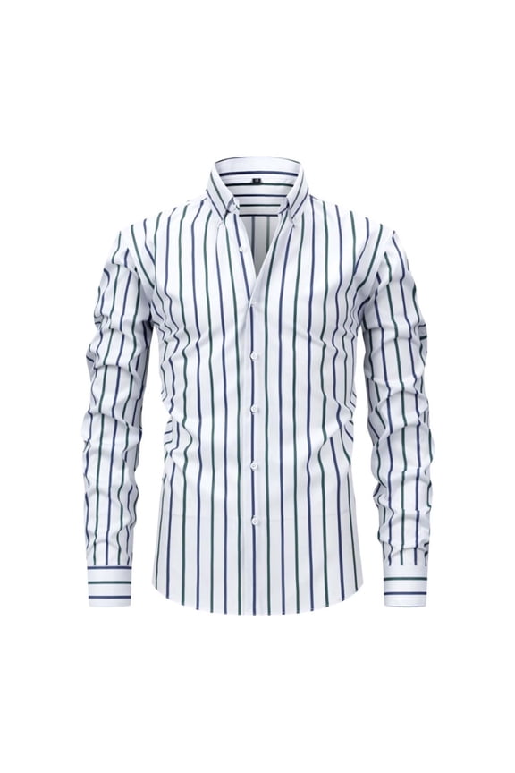 Mens Dress Shirts Long Sleeve Pin Stripe Button Down Shirts Work Office Shirts Fall Spring Clothes