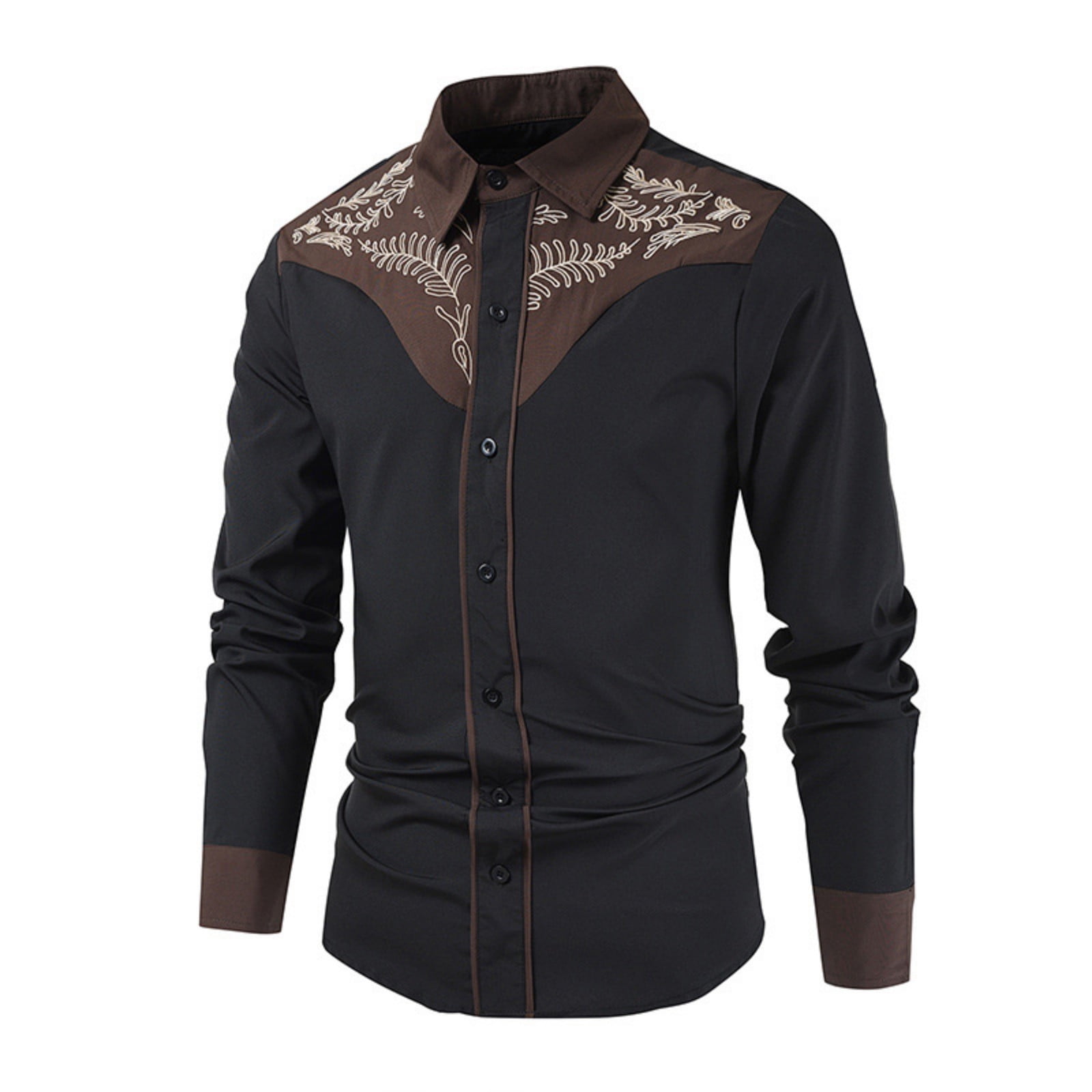 Mens Dress Shirts Long Sleeve Qiggri Men's Embroidery Embroidered Long Sleeve Turn - Down Collar Button Shirt Casual Top Shirt Work Shirts For Men Mens Dress Shirts Long Sleeve Qiggri Men's Embroidery Embroidered Long Sleeve Turn - Down Collar Button Shirt Casual Top Shirt Work Shirts For Men