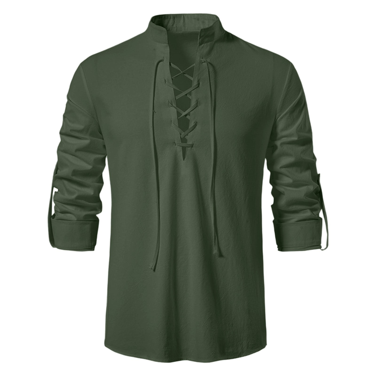 Mens Dress Shirts Long Sleeve Solid Mens Collar Pure Long Sleeved Shirt