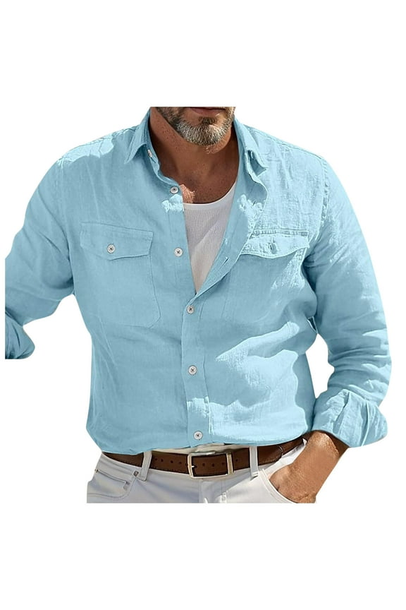 Mens Dress Shirts Men's Dress Shirt Regular Fit Solid Mens Casual Button Down Shirt Dress Shirts for Men Slim Fit Mens Dress Shirts Summer Fall Beach Wedding Shirt