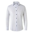 thumbnail image 1 of Mens Dress Shirts, Slim Fit Long Sleeves Button Down Shirts Soft Wrinkle Free Stertch Casual Business Formal Dress Shirt, White (Large), 1 of 1