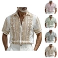 thumbnail image 1 of Mens Dress Shirts Summer Short Sleeve Button Up Notch Collar Relaxed Fit Hoho Floral Print Beach Shirt, 1 of 4