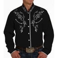 thumbnail image 1 of Mens Dress Shirts Western Cowboys Print Long Sleeve Button Lapel Top Casual Carnival Classic Comfortable Shirt for Men Grey XL, 1 of 4
