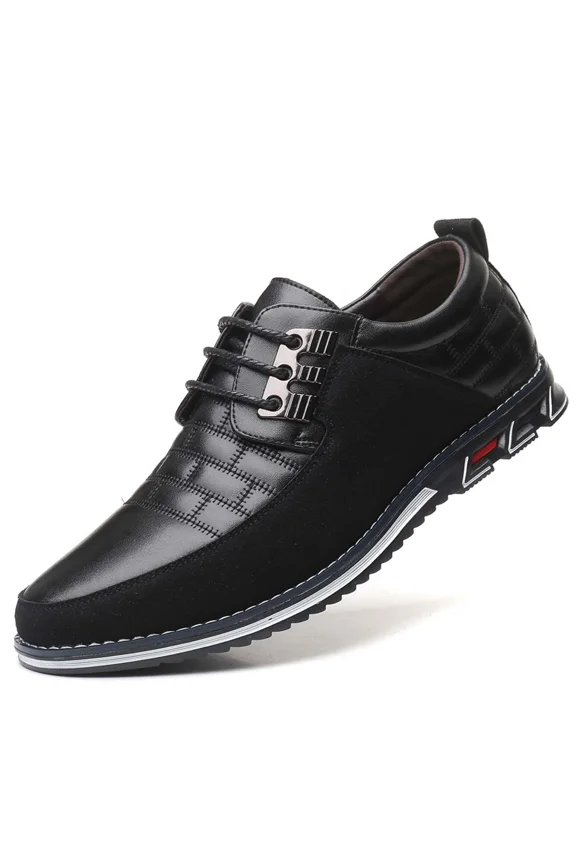 Mens Dress Shoes Casual Business Oxford Derby Orthopedic Leather Shoes Simple Lace-up Walk Loafers Flats Shoes for Men