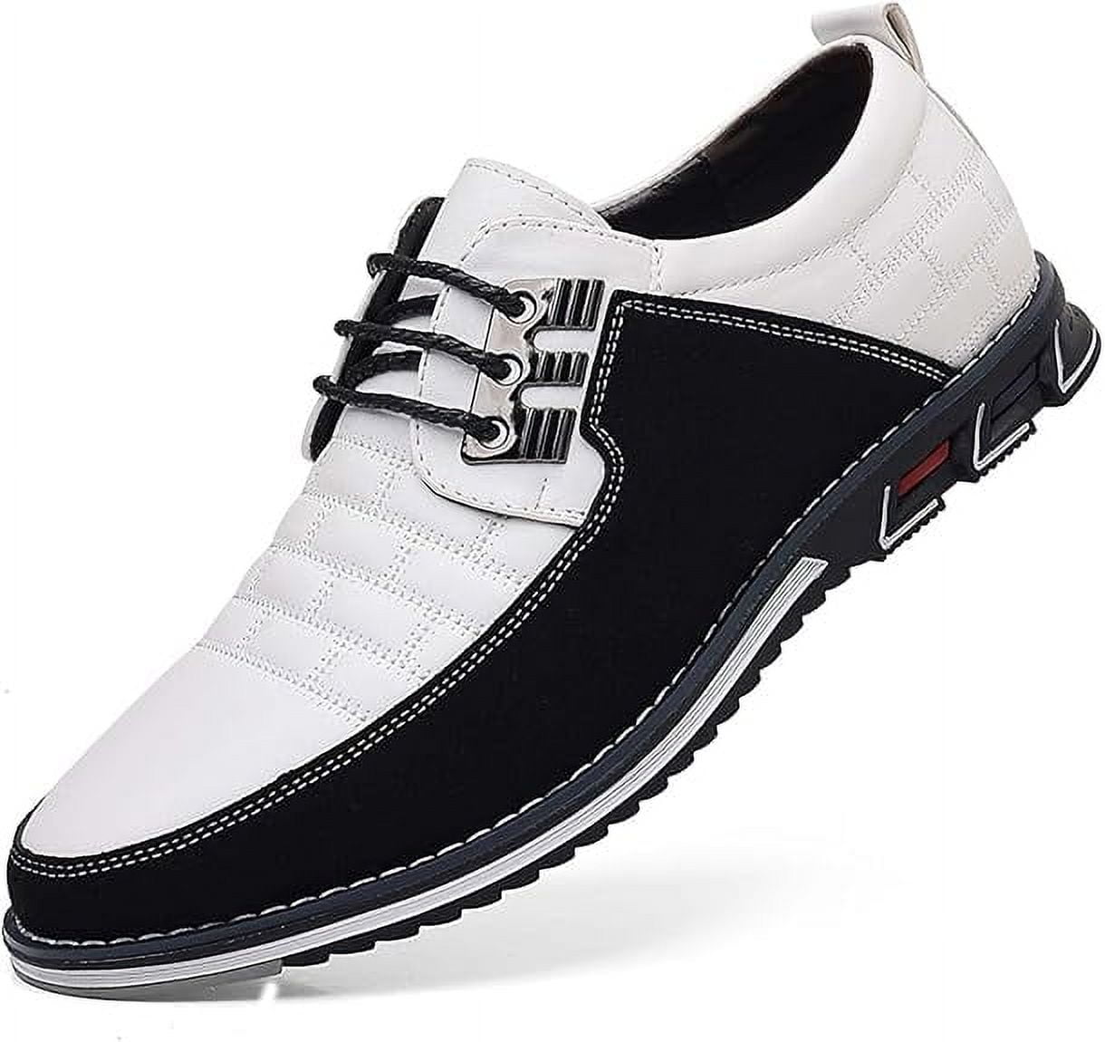 Mens Dress Shoes Casual Business Oxford Derby Orthopedic Leather Shoes Simple Lace-up Walk Loafers Flats Shoes for Men