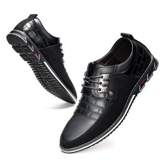 Mens Dress Shoes Casual Business Oxford Derby Orthopedic Leather Shoes Simple Lace-up Walk Loafers Flats Shoes for Men