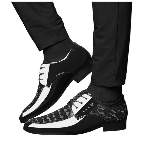 Mens Dress Shoes Classic Leather Pointed Toe Formal Business Oxfords Lace up Tuxedo Wedding Oxford Shoes