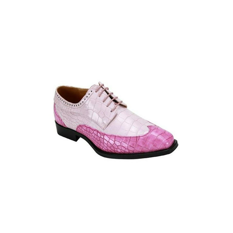 Mens Dress Shoes Wing Tip Round Toe Rose Pink Light Pink By Alberto Nardoni Brand Designer Walmart