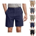 thumbnail image 1 of Mens Dress Shorts Summer Casual Elastic Waist Lightweight Breathable Straight Leg Relaxed Fit Golf Shorts with Pockets, 1 of 5