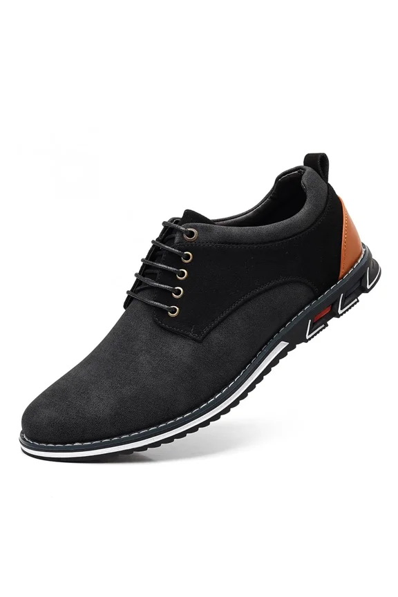 Mens Dress Sneakers Wide Comfortable Casual Dress Shoes Oxford Lace-up Business Casual Walking Dress Shoes for Men