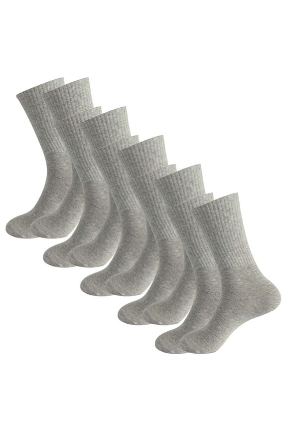 Mens Dress Socks 5 Pairs Soft Breathable Cotton Blend Classic Crew Socks Mid Calf Socks for Men Shoes Size 8-15