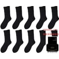 thumbnail image 1 of Mens Dress Socks, AMITOFO Crew Socks for Men – Non-Binding Breathable Sock Top Seamless Toe Reinforced Heel & Toe, Comfortable Mid-Calf Business Socks for All-Day Wear, Black 10 Pack Size 13-15, 1 of 1