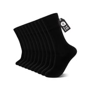 Mens Dress Socks, AMITOFO Crew Socks for Men   Non-Binding Breathable Sock Top Seamless Toe Reinforced Heel & Toe, Comfortable Mid-Calf Business Socks for All-Day Wear, Black 10 Pack Size 11-13