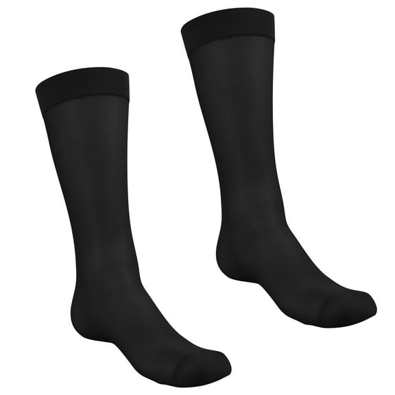 Mens Dress Socks Silk Sheer Formal Business Socks Over the Calf Suit Sock Long Stockings with Reinforced Toe