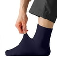 thumbnail image 1 of Mens Dress Socks Soft Cotton Classic Business Casual Ankle Socks Sports Seamless Comfortable Crew Socks Dark Blue, 1 of 3