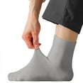 thumbnail image 1 of Mens Dress Socks Soft Cotton Classic Business Casual Ankle Socks Sports Seamless Comfortable Crew Socks Gray, 1 of 3