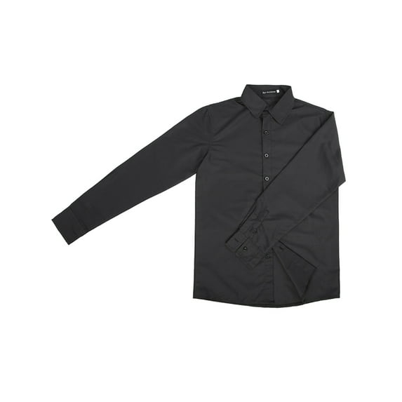 Mens Dress Wedding Classic Long Sleeve Dress Shirt Top Solid Color Regular Fit Button Down Premium Dress Shirt