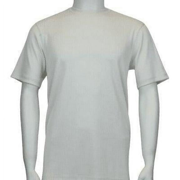 Mens Dressy T-Shirt LOG-IN UOMO Soft Crew Neck Corded Short Sleeves 218 Ivory