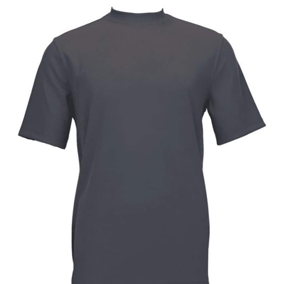 Mens Dressy T-Shirt Log-In Uomo Crew Neck Corded Short Sleeves 218 Charcoal