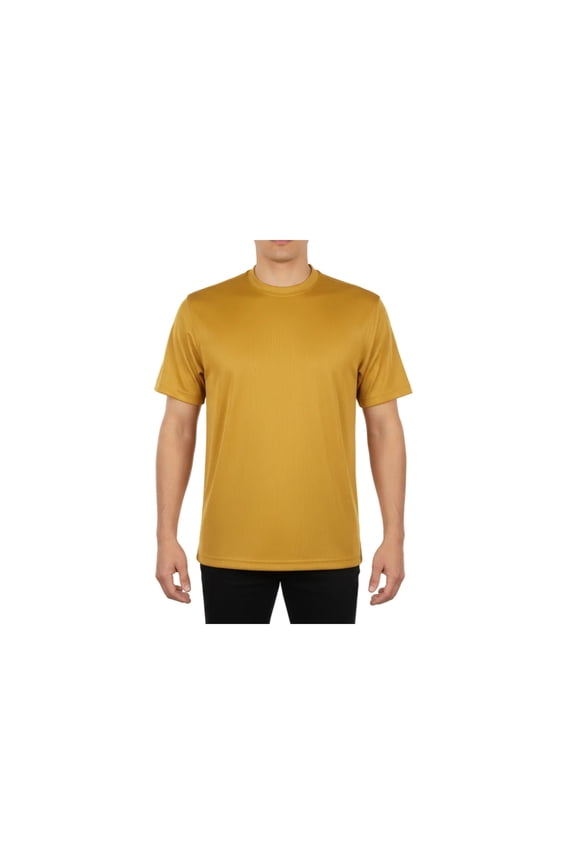Mens Dressy T-Shirt Log-In Uomo Soft Crew Neck Corded Short Sleeves 218 Gold