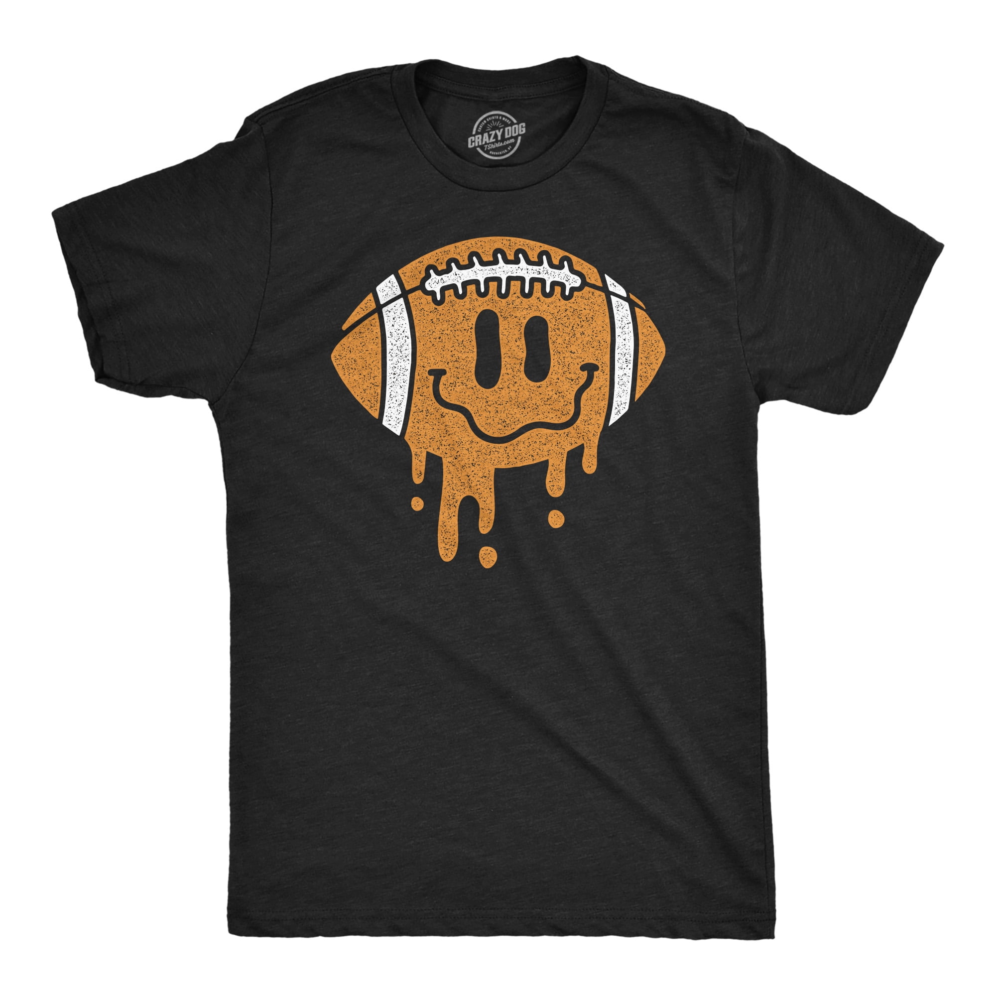 Mens Dripping Football Smile Funny T Shirts Sports Graphic Tee for