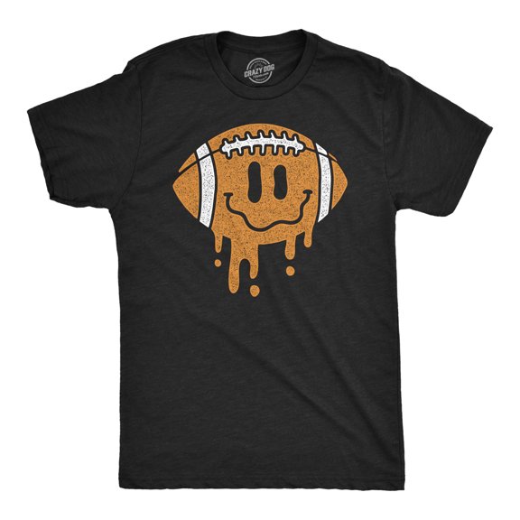 Mens Dripping Football Smile Funny T Shirts Sports Graphic Tee for Men Graphic Tees