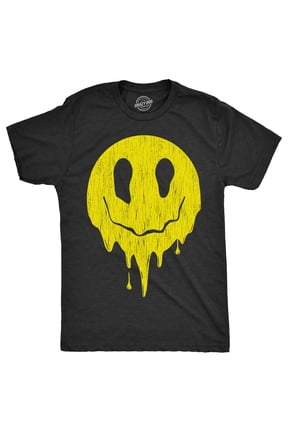 Mens Dripping Smile T Shirt Funny Melting Smiling Face Tee for Guys Graphic Tees