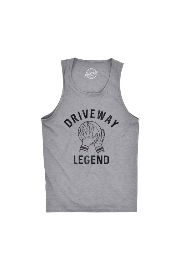 Mens Driveway Legend Fitness Tank Funny Pickup Basketball Player Hoops Lover Sleeveless Tee for Guys