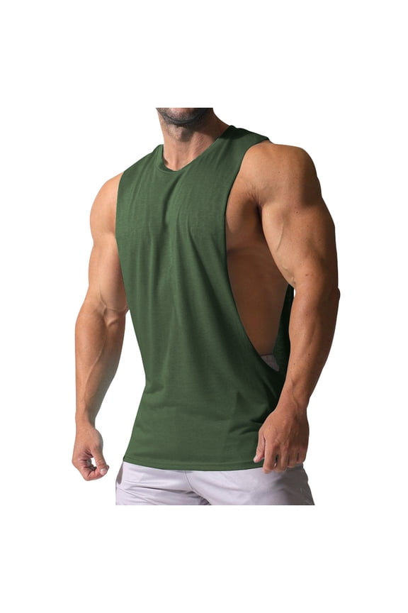 Mens Drop Armhole Tank Top Male Workout Cut Off Sleeveless Shirts Muscle Cut Off Tank Tops for Men