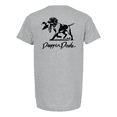 thumbnail image 1 of Mens Droppin Drake Dog Carrying Duck Call Hunting Ring Spun Cotton Short Sleeve T-Shirt-Heather Grey-Large, 1 of 1