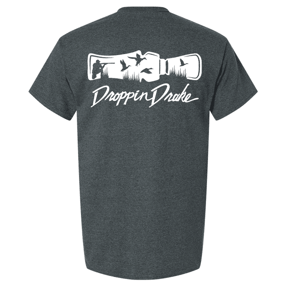 Droppin Drake Men's Ring Spun Cotton T-Shirt - Duck Hunting Scene - X-Large