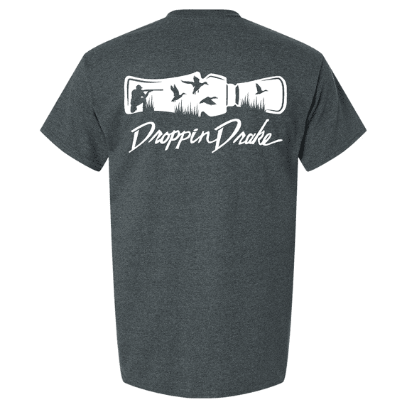 Droppin Drake Men's Ring Spun Cotton T-Shirt - Duck Hunting Scene - X-Large
