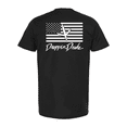 thumbnail image 1 of Mens Droppin Drake Turkey Footprint USA Flag Background Ring Spun Cotton Short Sleeve T-Shirt-Black-Medium, 1 of 1