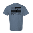 thumbnail image 1 of Mens Droppin Drake Turkey Footprint on American Flag Southern Hunting Mens Short Sleeve T-Shirt-Heather Indigo-XX-Large, 1 of 1