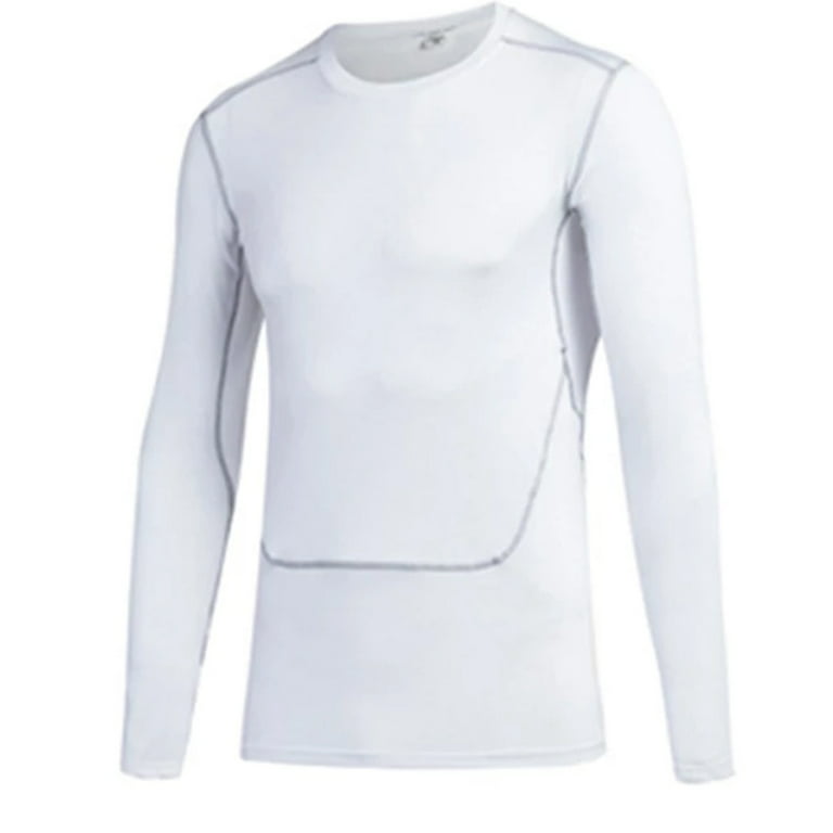 Men's Quick-Dry Long-Sleeve Shirt-White Shirt-Small