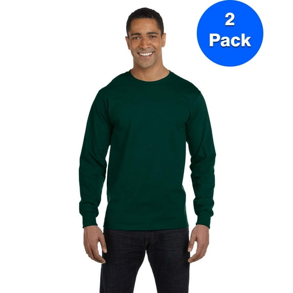 Mens DryBlend 5.6 oz 50/50 Long-Sleeve T-Shirt 2 Pack
