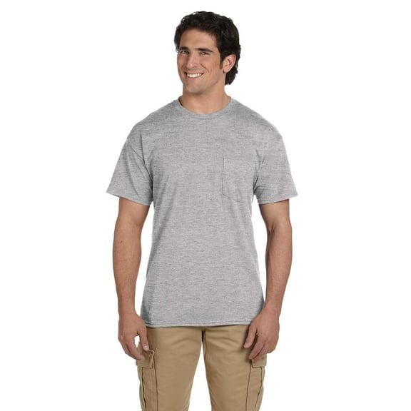 Mens DryBlend 5.6 oz 50/50 Pocket T-Shirt 2 Pack