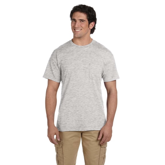 Mens DryBlend 5.6 oz 50/50 Pocket T-Shirt 3 Pack