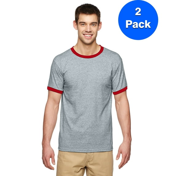 Mens DryBlend® 5.6 oz. Ringer T-Shirt 2 Pack
