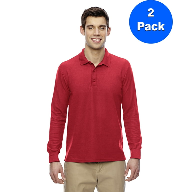 Mens Drybelnd Double Pique Long-Sleeve Polo Pack - Main Image