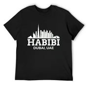 Mens Dubai Shirt Habibi Love UAE T-Shirt Black Small