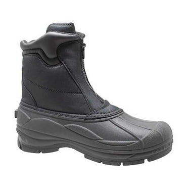 Mens Durable Nylon Winter Boots Zipper Black