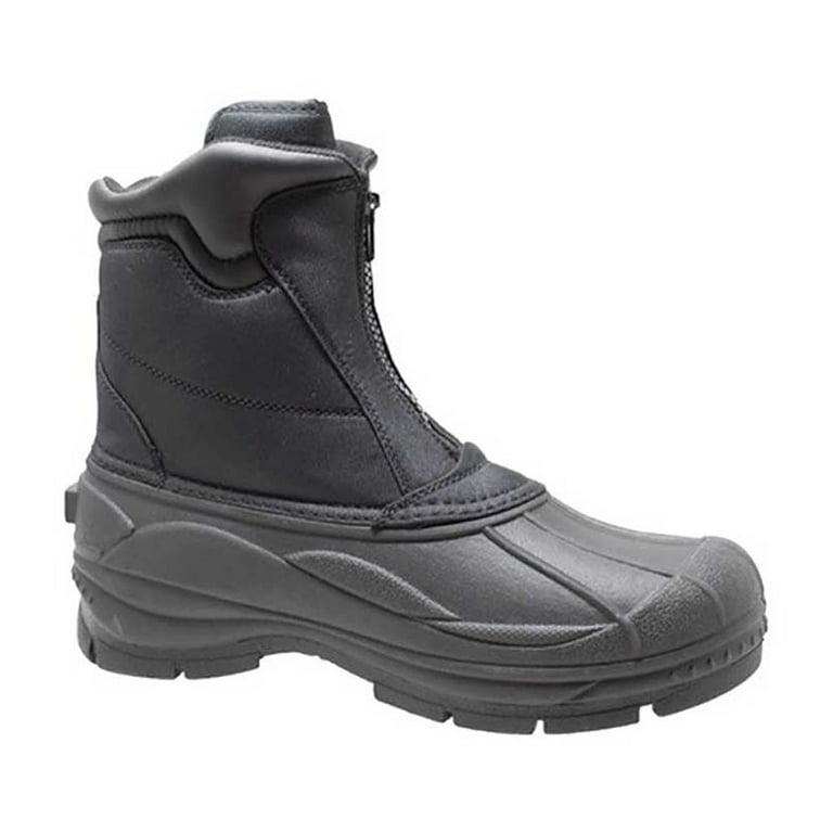 Mens Durable Nylon Winter Boots Zipper Black