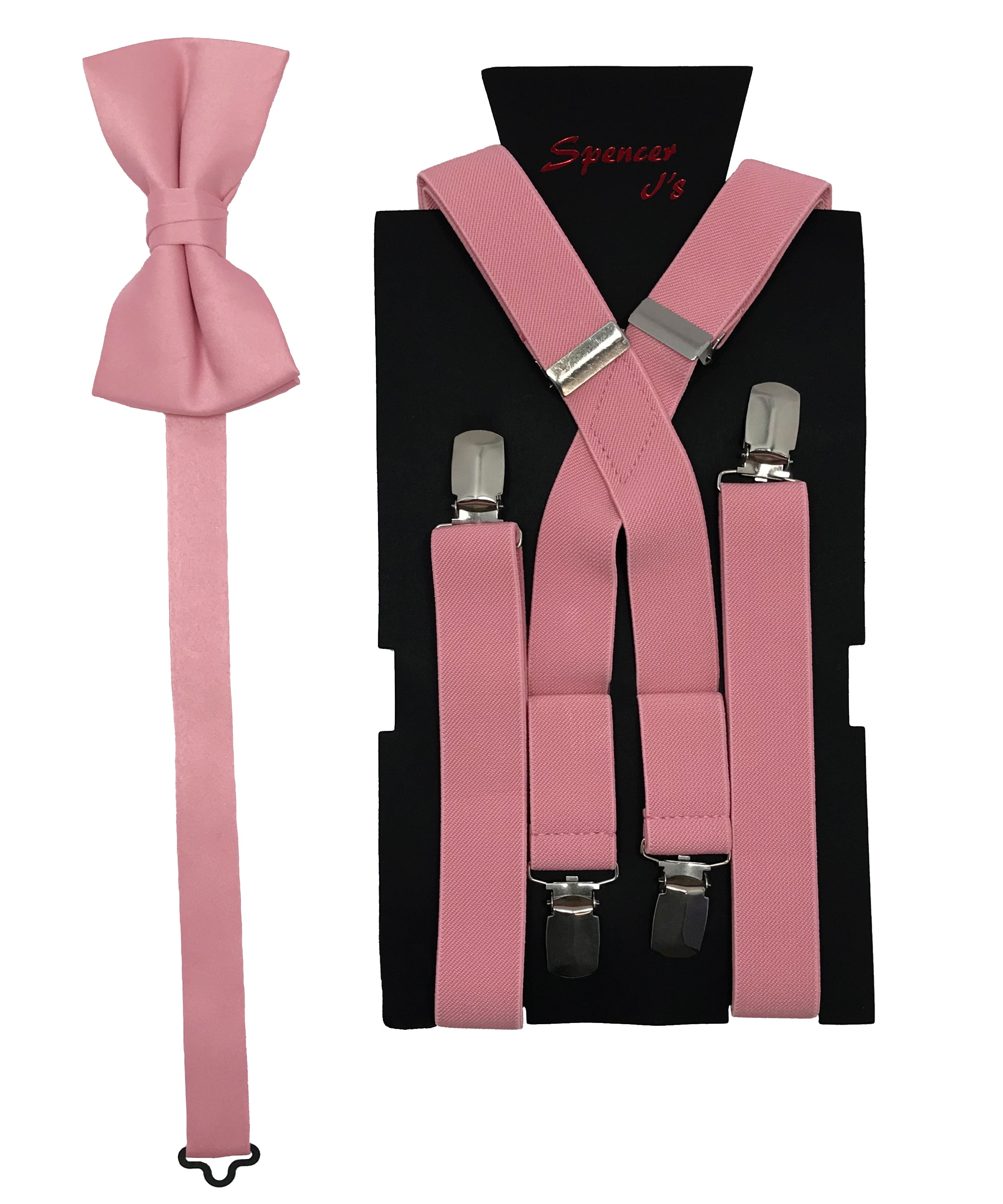 Js Signature Collection Mens Dusty Rose Suspender and Matching Bow Tie in a variety of colors ...