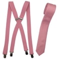 thumbnail image 1 of Mens Dusty Rose Suspenders & Satin Skinny Tie Collection in a variety of colors by Spencer Js, 1 of 3