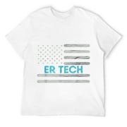 Mens ER Tech Nursing Healthcare Nurse Week Work Emergency room T-Shirt White Small