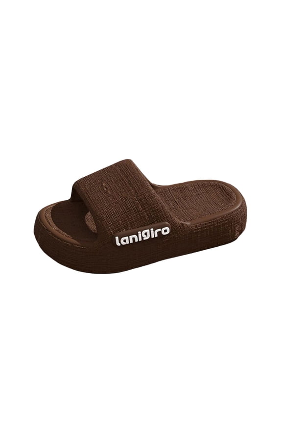 Mens EVA Foam Slides | Chunky Comfort Slide Sandals Water-Resistant Quick-Dry for House Pool Beach | Contoured Footbed Mens Slides, Coffee,Size 7.5-8.5