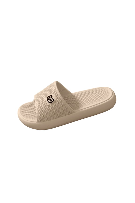 Mens EVA Platform Sandals Slides Lightweight Comfortable Non Slip Quick Dry with Arch Support & Bear Logo for Indoor Outdoor Beach Pool Use (Coffee),Size 9